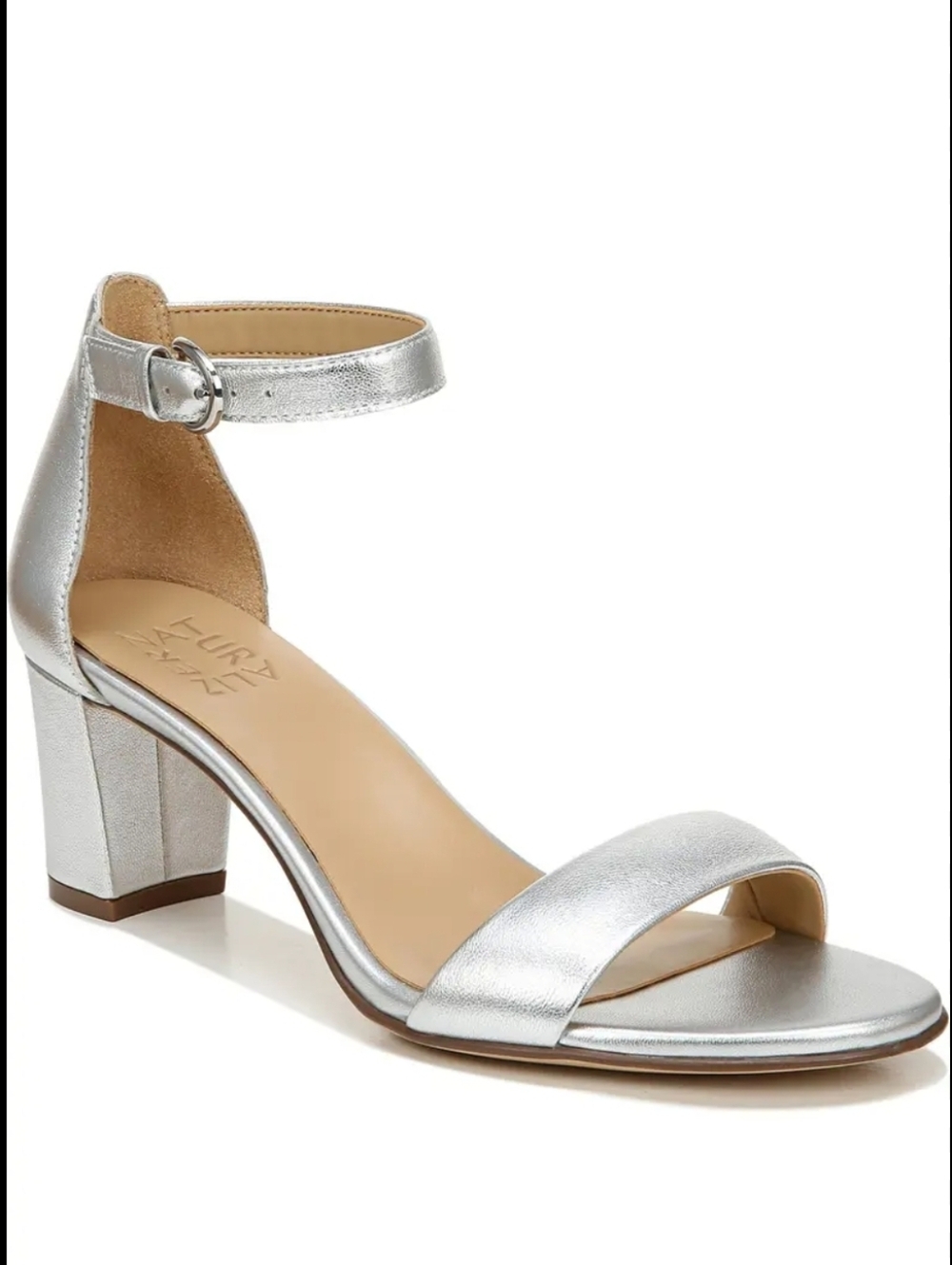 NATURALIZER True Colors Vera Ankle Silver Strap Sandal SZ 8